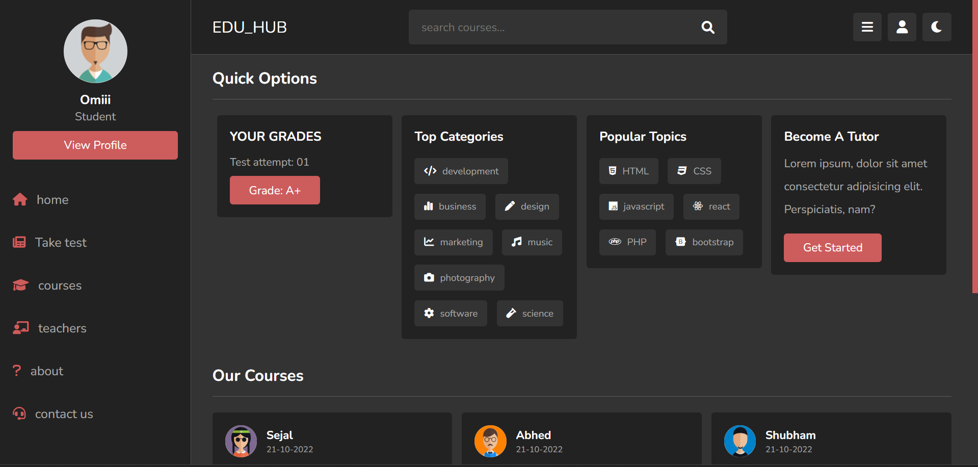 EDU_HUB Dashboard